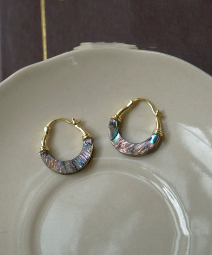 Hoop Earrings Copper Overgild Gold Shell Chic