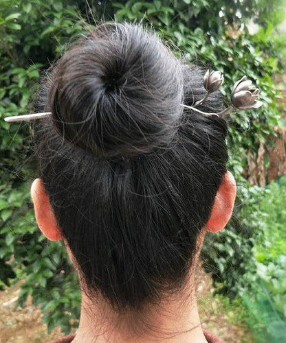 Chic Silk Sterling Silver Yulan Magnolia Hairpin TX047