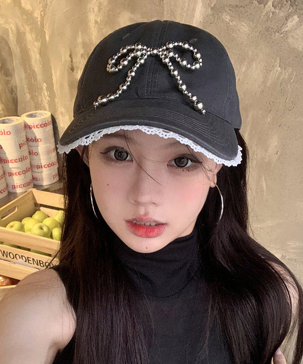 Lace White Chic Baseball Versatile Hat Cap Bow