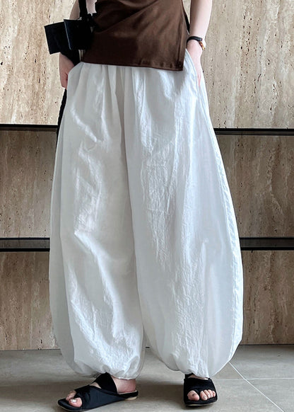 Lantern Cotton Chic Pants Oversized Summer White