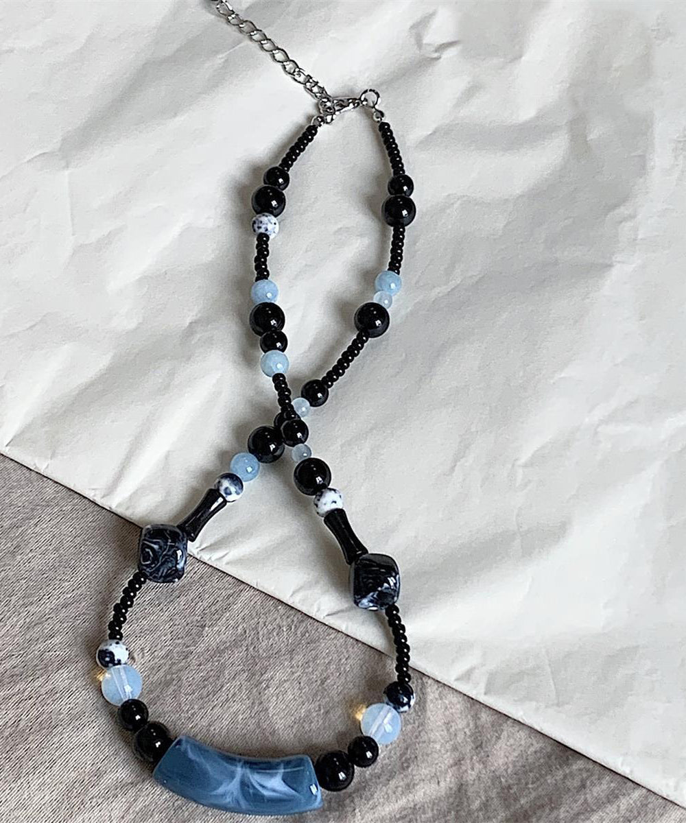 Gratuated Style Alloy Chinese Black Necklace Beading Bead