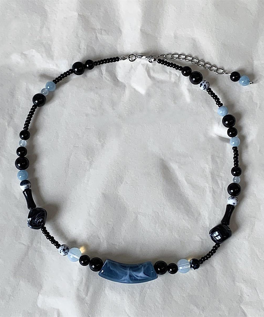 Gratuated Style Alloy Chinese Black Necklace Beading Bead