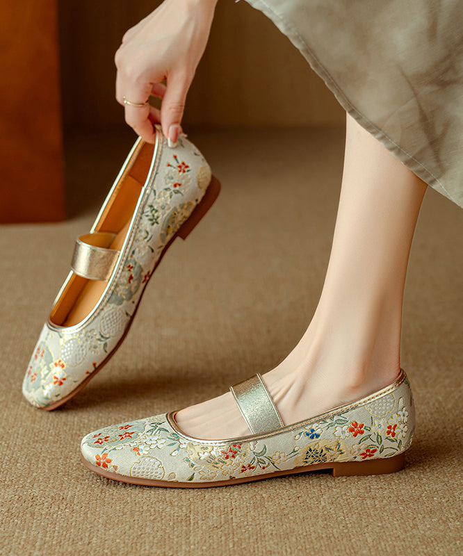 Blue For Splicing Women Style Shoes Chinese Embroidered Flat