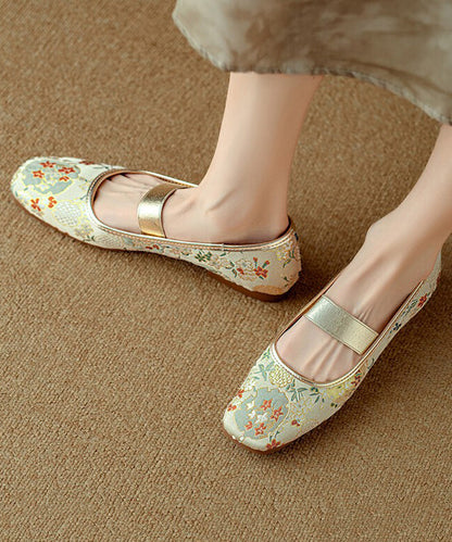 Blue For Splicing Women Style Shoes Chinese Embroidered Flat