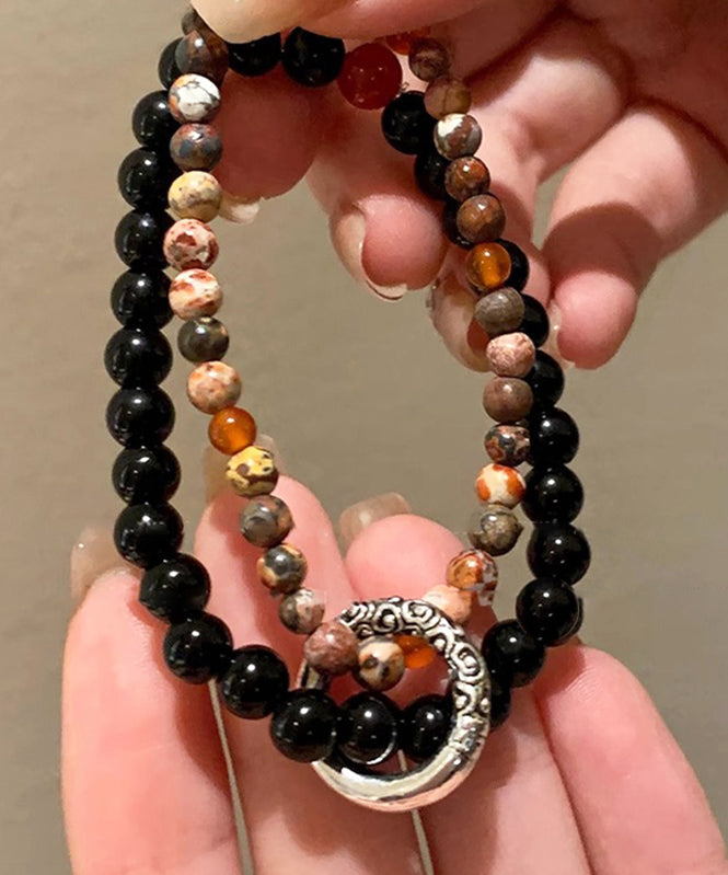 Chinese Ping Copper Glass Style Buckle Bracelet Beading Overgild