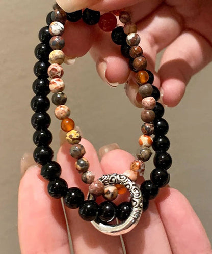 Chinese Ping Copper Glass Style Buckle Bracelet Beading Overgild