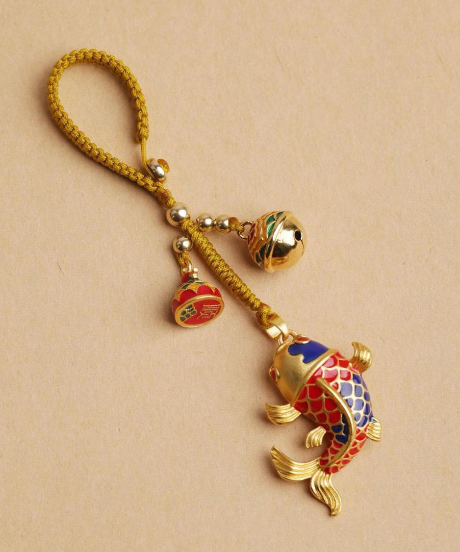 Chinese Style Gold Ancient Gold Brocaded Carp Keychains TX032