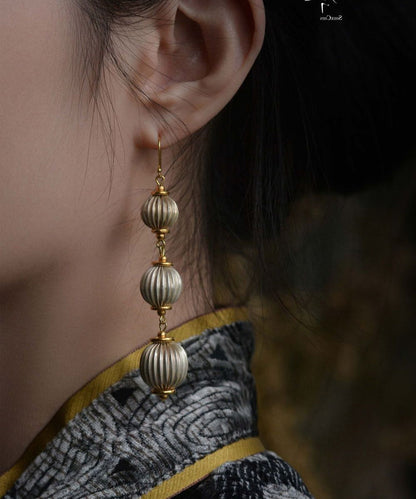 Alloy Style LanternDrop Copper Earrings Gold Chinese