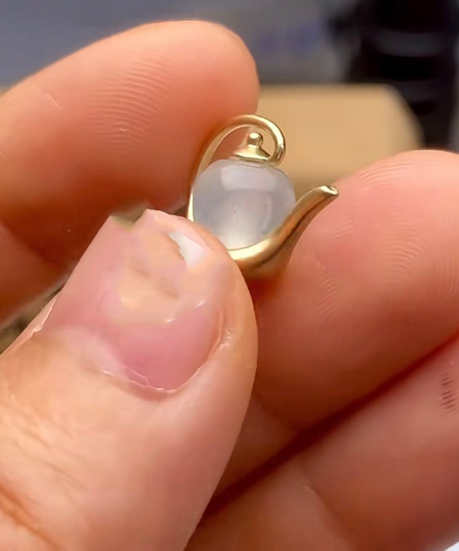 Gold Bottle Sterling Water Silver Chinese Style Jade Overgild