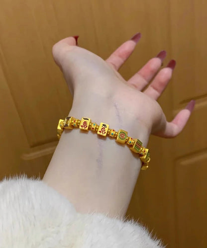 Sterling Silver Gold Charm Mahjong Style Overgild Chinese