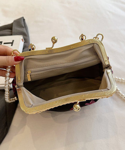 Green Bag Zircon Tote Print Chinese Tassel Style