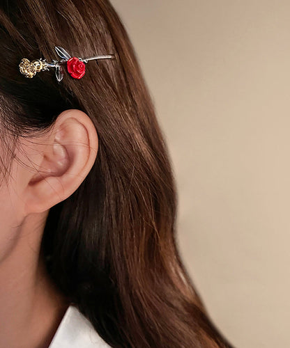 Chinese Style Resin Hairpin Silk Alloy Rose