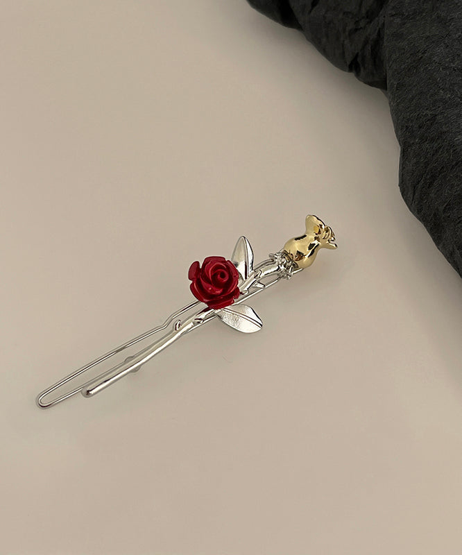 Chinese Style Resin Hairpin Silk Alloy Rose