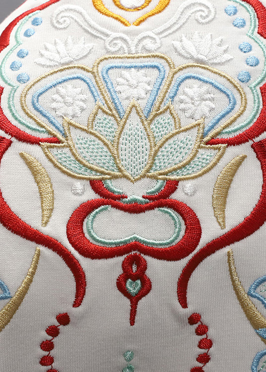 Chinese Shirts Embroideried T Style White Summer Mens