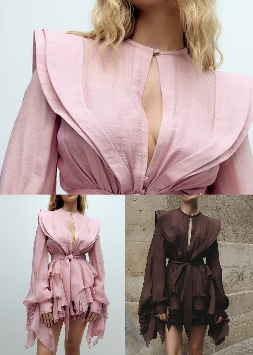 Chocolate Shirt Cotton Lace Dress Fall Up Solid