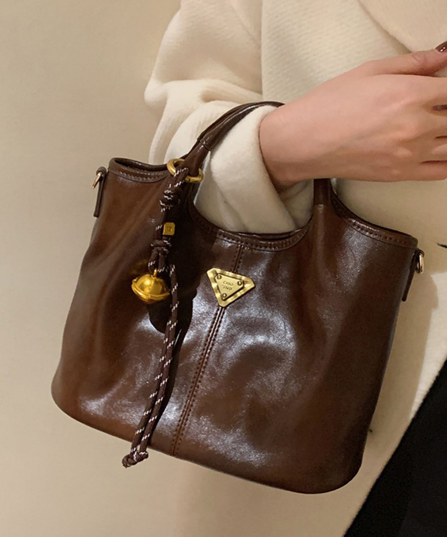 Faux Durable Tote Solid Colorblock Handbag Leather Classy