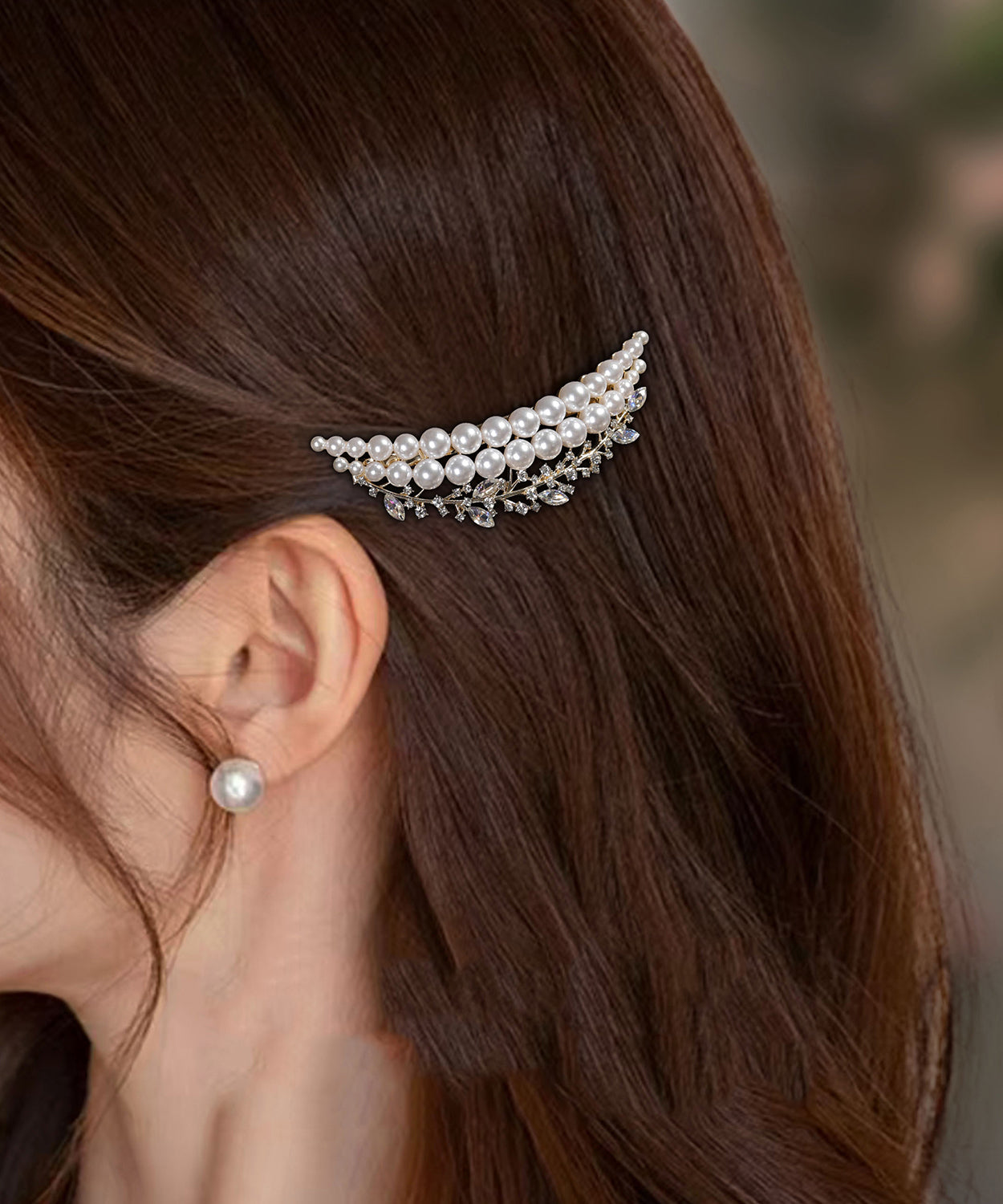 Zircon Grey Pearl Classy Alloy Crown