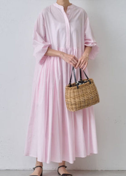 Spring Shirts Dress Grey Wrinkled Classy Solid Cotton