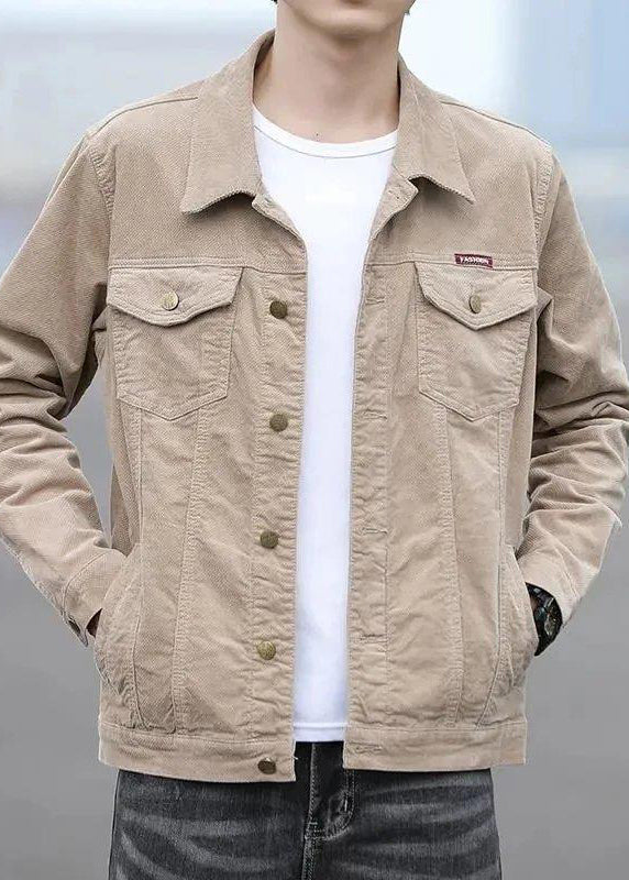 Coats Button Classy Corduroy Spring Peter Mens Collar Pan Khaki