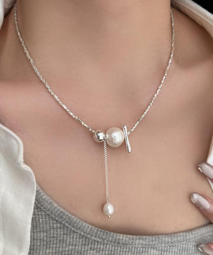 Sterling Necklace Silk Pearl Classy Silver Pendant Broken