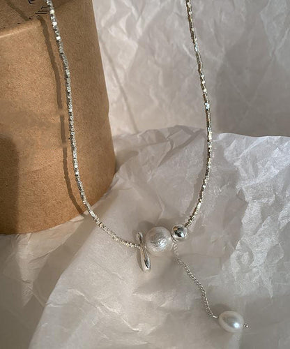 Sterling Necklace Silk Pearl Classy Silver Pendant Broken