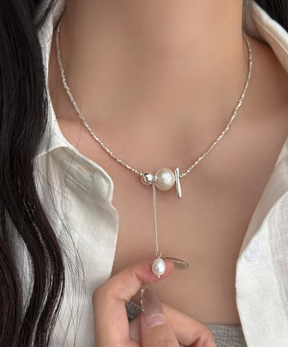 Sterling Necklace Silk Pearl Classy Silver Pendant Broken