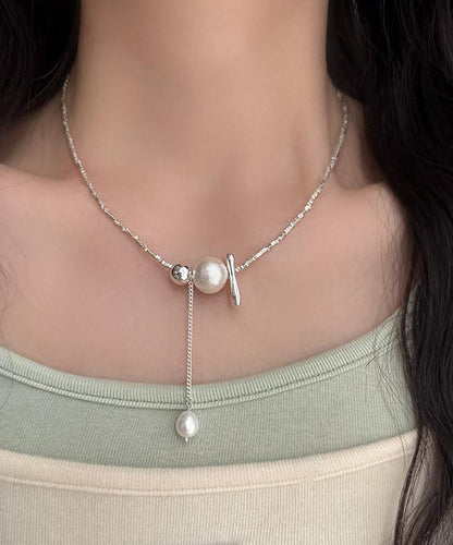 Sterling Necklace Silk Pearl Classy Silver Pendant Broken