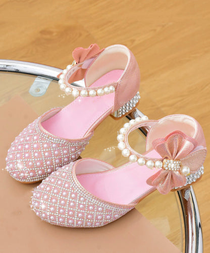 Sandals Zircon White Classy Strap Pearl Kids Buckle