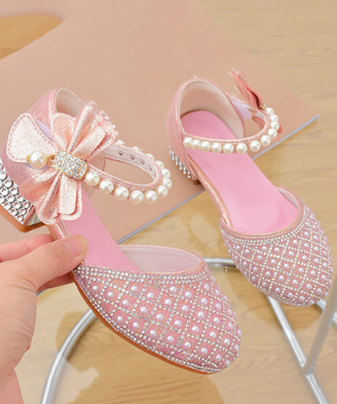 Sandals Zircon White Classy Strap Pearl Kids Buckle