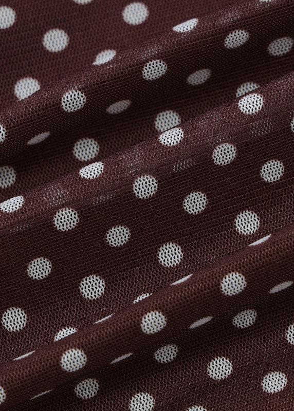 Strapless Cotton Dot Tank Coffee Sleeveless