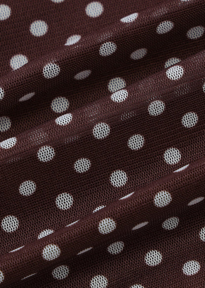 Strapless Cotton Dot Tank Coffee Sleeveless