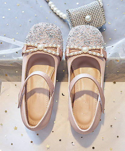 Flat Zircon Shoes Girls Apricot Feet Comfy Buckle Strap