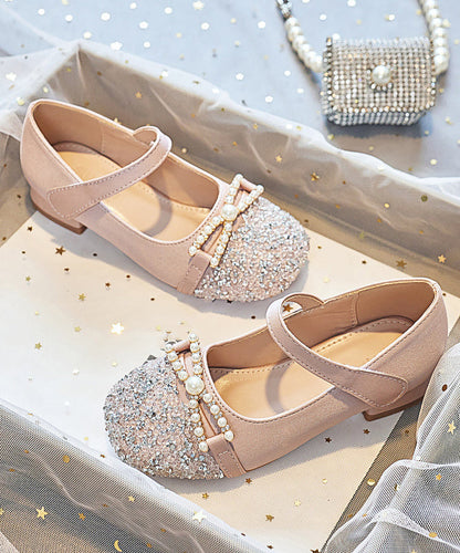Flat Zircon Shoes Girls Apricot Feet Comfy Buckle Strap
