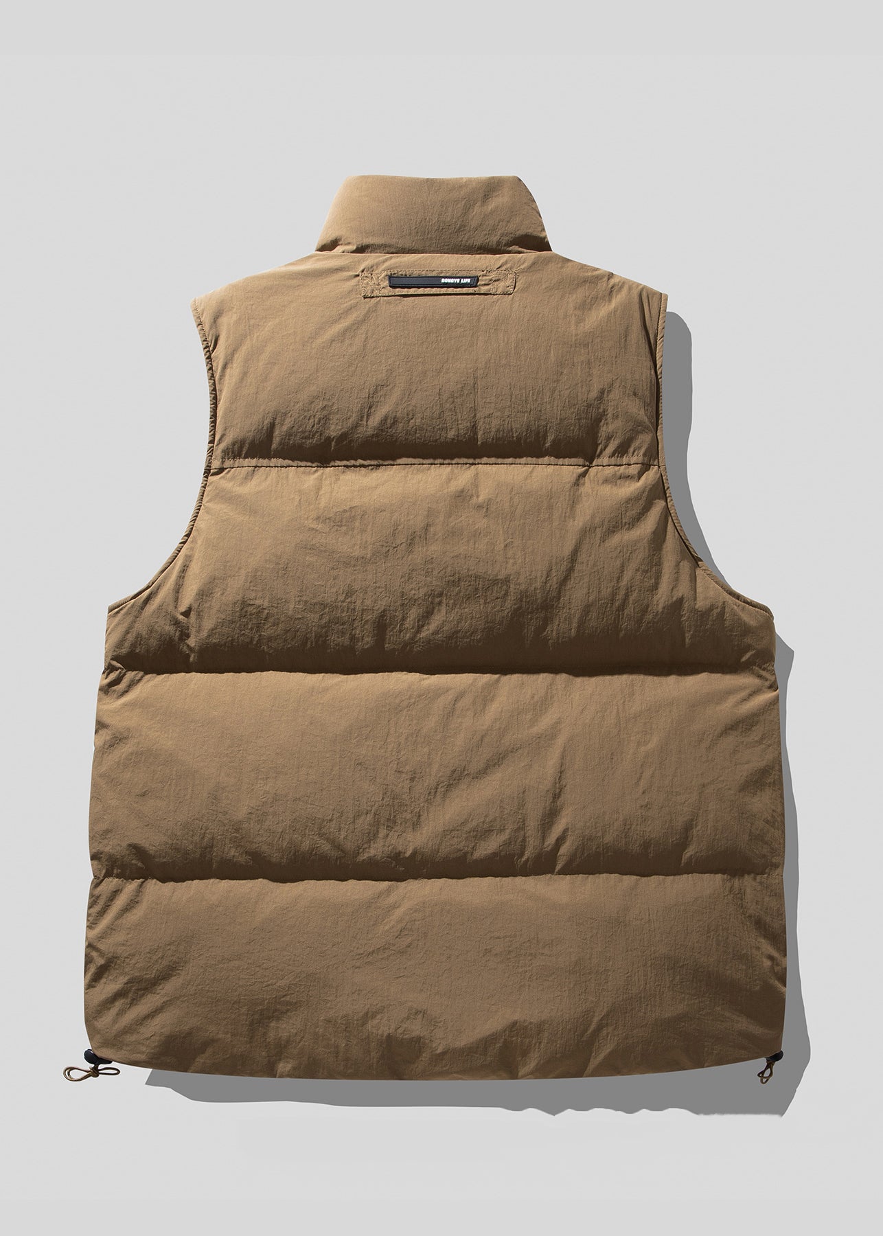 Cool Brown Stand Collar Zip Up Duck Down Men Vests Winter TK022