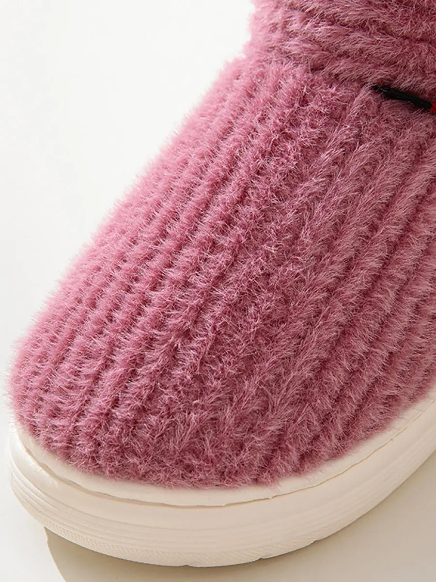 Couple Solid Indoor Warm Fleece Shoes Ada Fashion