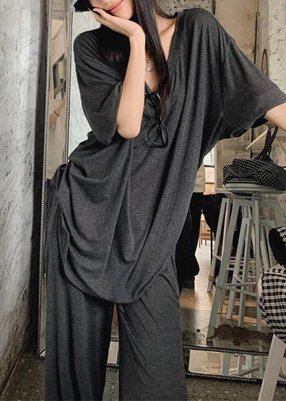 Pieces Cotton Cozy Fall Grey Set Oversized Two