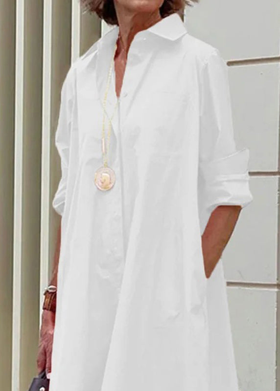 Peter Collar Pan Women's Long White Cross Simple Loose Border