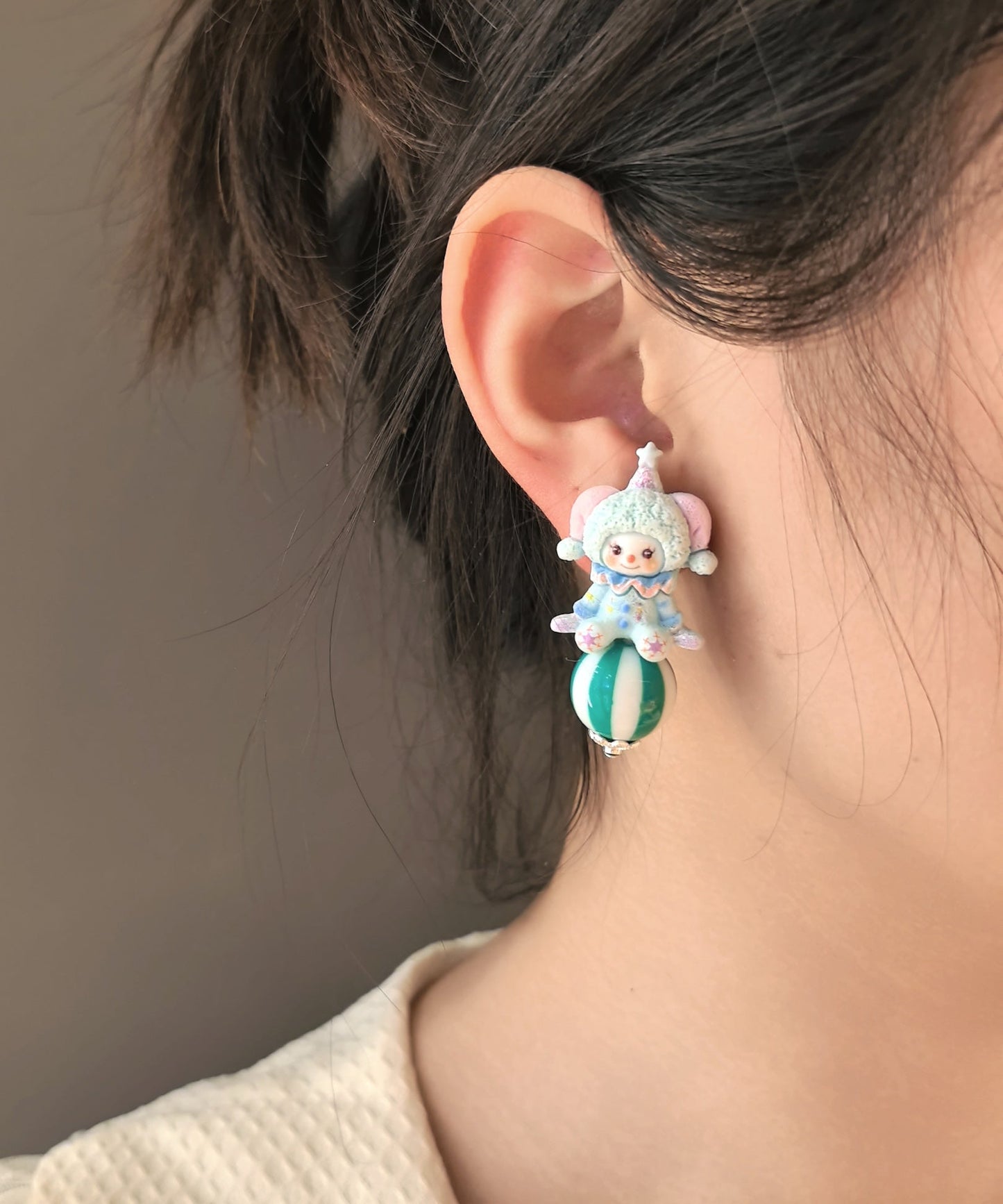 Earrings Cartoon Doll Stud Alloy Asymmetrical Cute