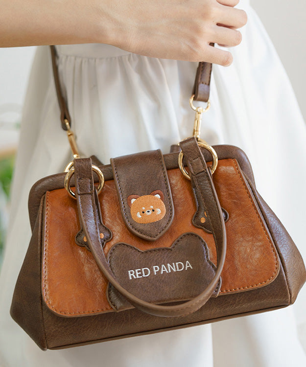 Durable CrossBody Faux Brown Leather Bag Cute