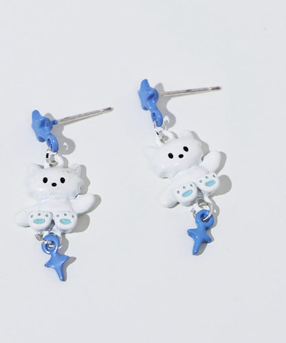 Earrings Cute Drip Alloy Cat Glaze Drop Colorblock