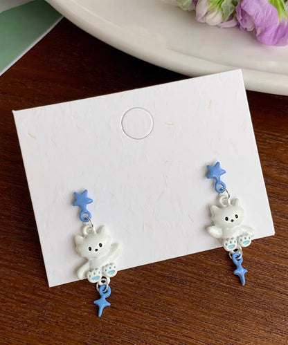Earrings Cute Drip Alloy Cat Glaze Drop Colorblock