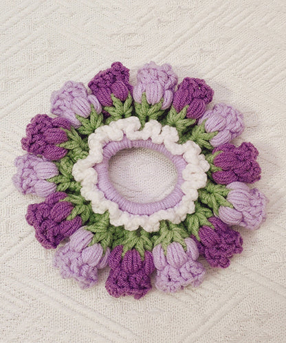 Cute Pink Knitted Cotton Thread Lily Of The Valley Hair Band YD045