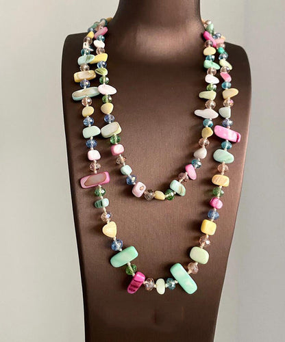 Bead Double-Layer Alloy Rainbow Asymmetrical Gratuated Cute Shell