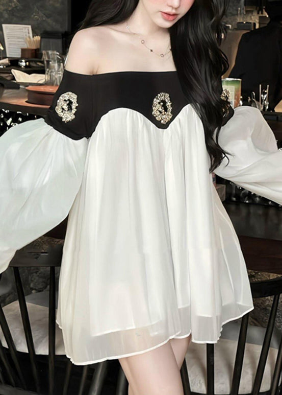 DIY Black Cold Shoulder Patchwork Cotton Blouse Top Spring YF025