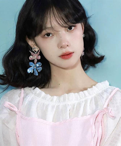 Drop Iris Resin Colorblock Earrings DIY Alloy