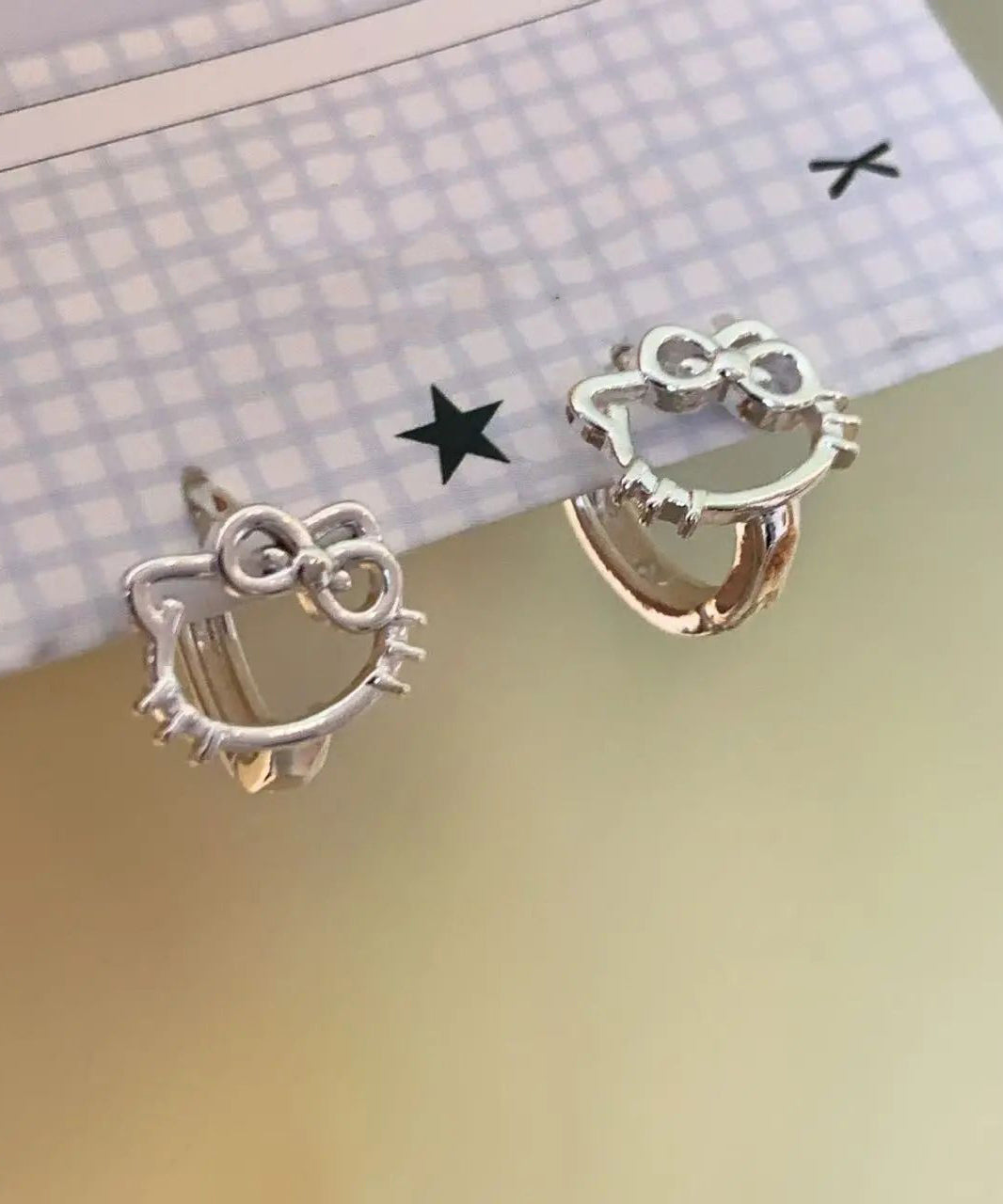 Earrings Cat Zircon DIY Copper Stud KT