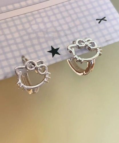 Earrings Cat Zircon DIY Copper Stud KT