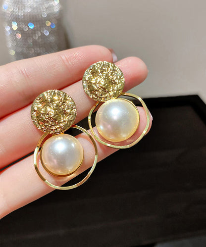 DIY Gold Sterling Silver Alloy Pearl Stud Earrings KX1022