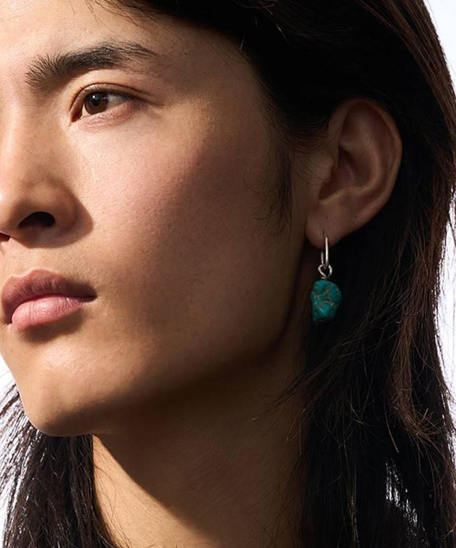 Earrings Drop Green Turquois Sterling Single DIY Silver