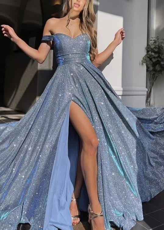 Strapless Hem Dress Lavender Large Exra Sequins DIY